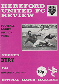 Hereford United v Bury 29-Nov-1975