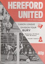 Hereford United v Bury 06-Mar-1985