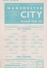 Manchester City Reserves v Bury Reserves 24-Sep-1960