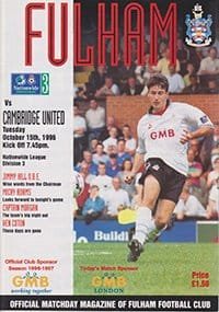 Fulham v Cambridge United 15-Oct-1996