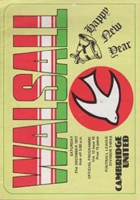 Walsall v Cambridge United 31-Dec-1977