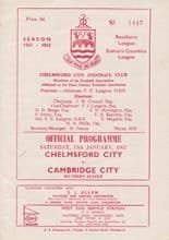 Chelmsford City v Cambridge City 13-Jan-1962