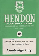 Hendon v Cambridge City 01-Nov-1969