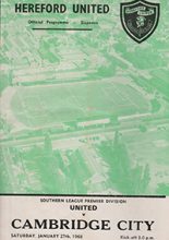 Hereford United v Cambridge City 27-Jan-1968
