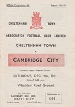 Cheltenham Town v Cambridge City 09-Dec-1961