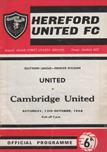 Hereford United v Cambridge United 12-Oct-1968