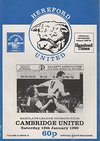 Hereford United v Cambridge United 13-Jan-1990