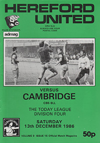 Hereford United v Cambridge United 13-Dec-1986