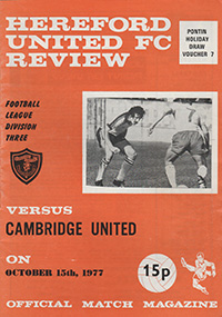 Hereford United v Cambridge United 15-Oct-1977