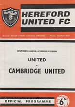 Hereford United v Cambridge United 21-Feb-1970