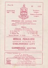 Chelmsford City v Cambridge United 31-Mar-1962
