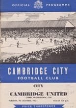 Cambridge City v Cambridge United 09-Oct-1962