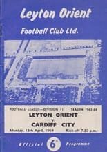 Leyton Orient v Cardiff City 13-Apr-1964