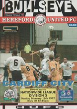 Hereford United v Cardiff City 16-Feb-1997