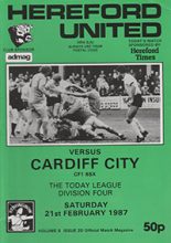 Hereford United v Cardiff City 21-Feb-1987
