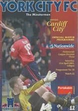 York City v Cardiff City 21-Apr-2001