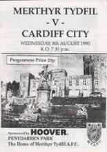Merthyr Tydfil v Cardiff City 08-Aug-1990