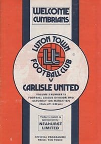 Luton Town v Carlisle United 13-Mar-1976