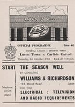 Luton Town v Carlisle United 01-Oct-1964
