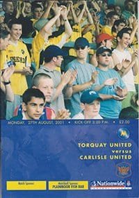 Torquay United v Carlisle United 27-Aug-2001