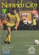 Norwich City v Carlisle United 07-Oct-1992