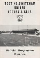 Tooting & Mitcham United v Carshalton Athletic 21-Oct-1980