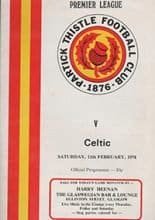 Partick Thistle v Glasgow Celtic 11-Feb-1978