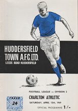 Huddersfield Town v Charlton Athletic 12-Apr-1969
