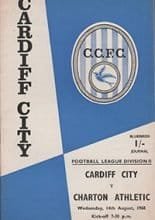 Cardiff City v Charlton Athletic 14-Aug-1968
