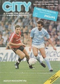 Manchester City v Charlton Athletic 15-Nov-1986