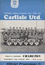 Carlisle United v Charlton Athletic 17-Aug-1968