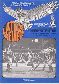 Oldham Athletic v Charlton Athletic 17-Sep-1977