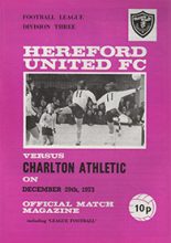 Hereford United v Charlton Athletic 29-Dec-1973