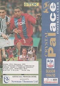 Crystal Palace Reserves v Charlton Athletic Reserves 20-Feb-1995