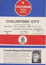 Cheltenham Town v Chelmsford City 12-Oct-1968