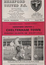 Hereford United v Cheltenham Town 16-Mar-1966