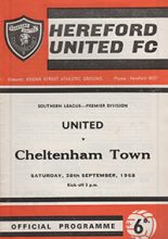 Hereford United v Cheltenham Town 28-Sep-1968