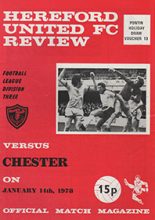 Hereford United v Chester 14-Jan-1978