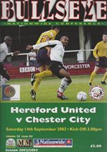 Hereford United v Chester City 14-Sep-2002
