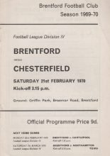 Brentford v Chesterfield 21-Feb-1970