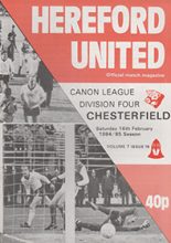 Hereford United v Chesterfield 16-Feb-1985
