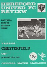 Hereford United v Chesterfield 17-Jan-1976