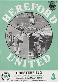 Hereford United v Chesterfield 31-Mar-1984