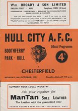 Hull City v Chesterfield 06-Oct-1958