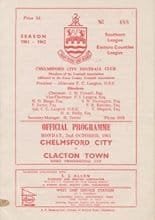 Chelmsford City v Clacton Town 02-Oct-1961