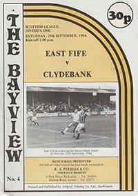 East Fife v Clydebank 29-Sep-1984