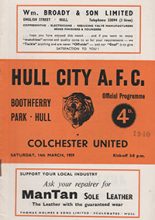 Hull City v Colchester United 14-Mar-1959