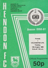 Hendon v Colchester United 14-Aug-1990