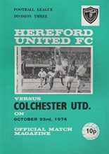 Hereford United v Colchester United 23-Oct-1974