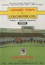 Grimsby Town v Colchester United 02-Sep-1989